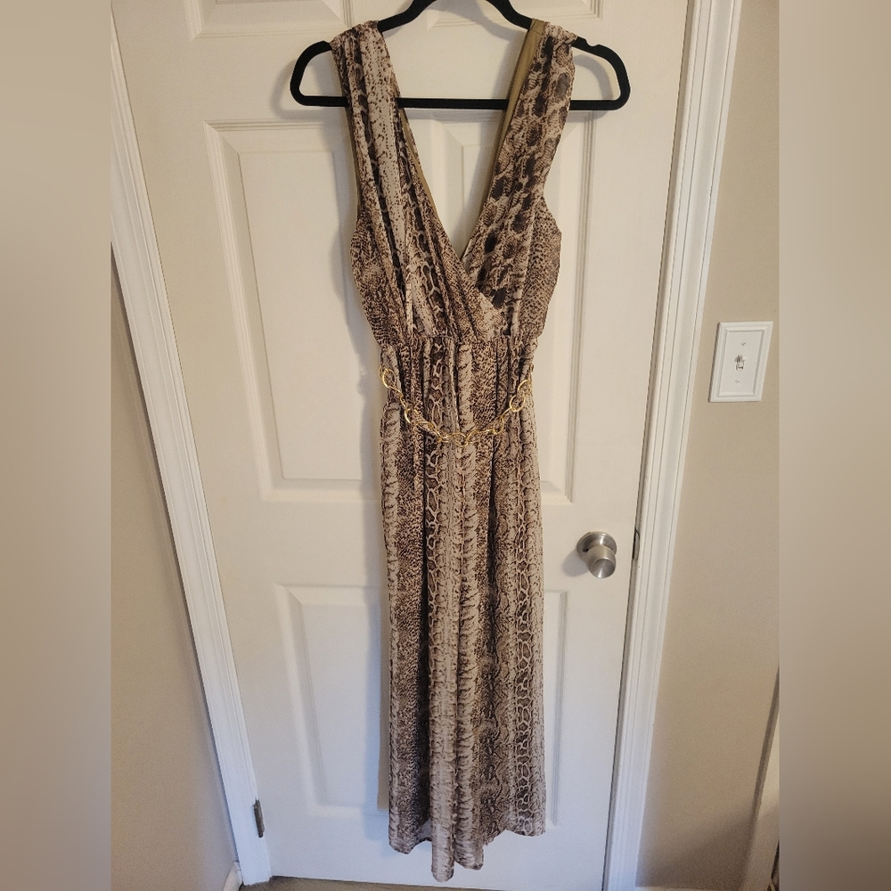 Brown snakeskin jumpsuit
